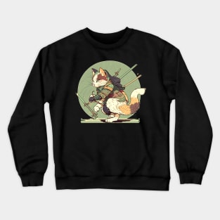 Cat Samurai Crewneck Sweatshirt